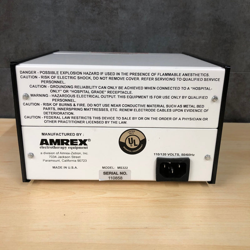 Amrex MS 322 Low Volt AC Muscle Stimulator (New) - Amrex -Angelus Medical