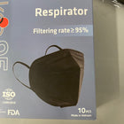 Certified Black KN95 Mask Pack of 10 (New) - NMD -Angelus Medical