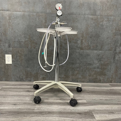 Suction Canister Stand with Regulator Collection Canister Carrier and Regulator (Used) - NMD -Angelus Medical