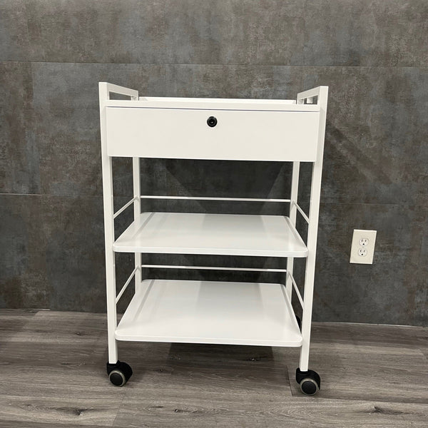 Mobile Medical Supply Cart with a Drawer and Lock