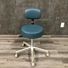 Pedigo Stool, Gas Cylinder, 5-Caster Aluminum Base, W/Back (New) - Pedigo -Angelus Medical