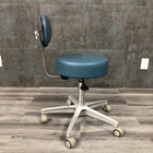 Pedigo Stool, Gas Cylinder, 5-Caster Aluminum Base, W/Back (New) - Pedigo -Angelus Medical
