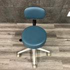Pedigo Stool, Gas Cylinder, 5-Caster Aluminum Base, W/Back (New) - Pedigo -Angelus Medical