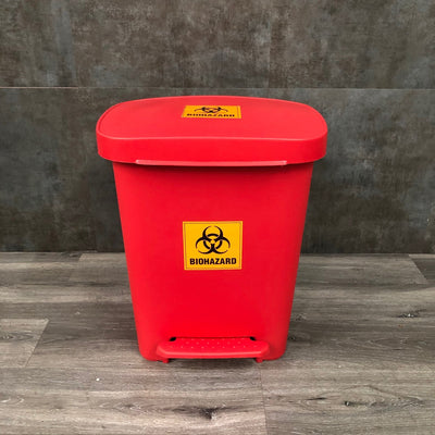 Medical Trash Can with Lid Plastic Medical Trash Can with Lid (Used) - NMD -Angelus Medical