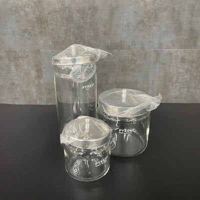 Pyrex low weight jar with lid (Set of 3) (New) Pyrex low weight jar with lid (Set of 3) (New) - NMD -Angelus Medical