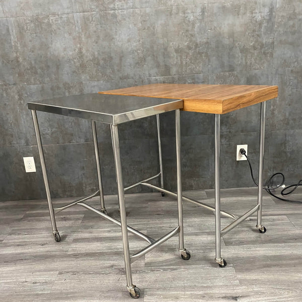 Stainless Steel Mobile Back Table w Removable Top