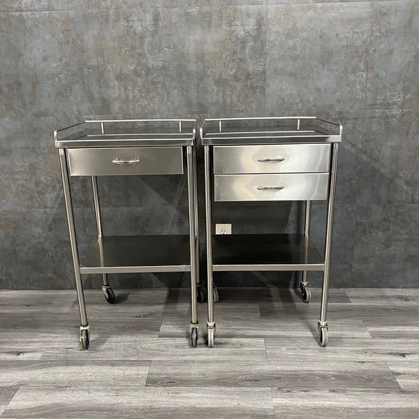 Stainless Steel Utility Table with Shelf and Drawer