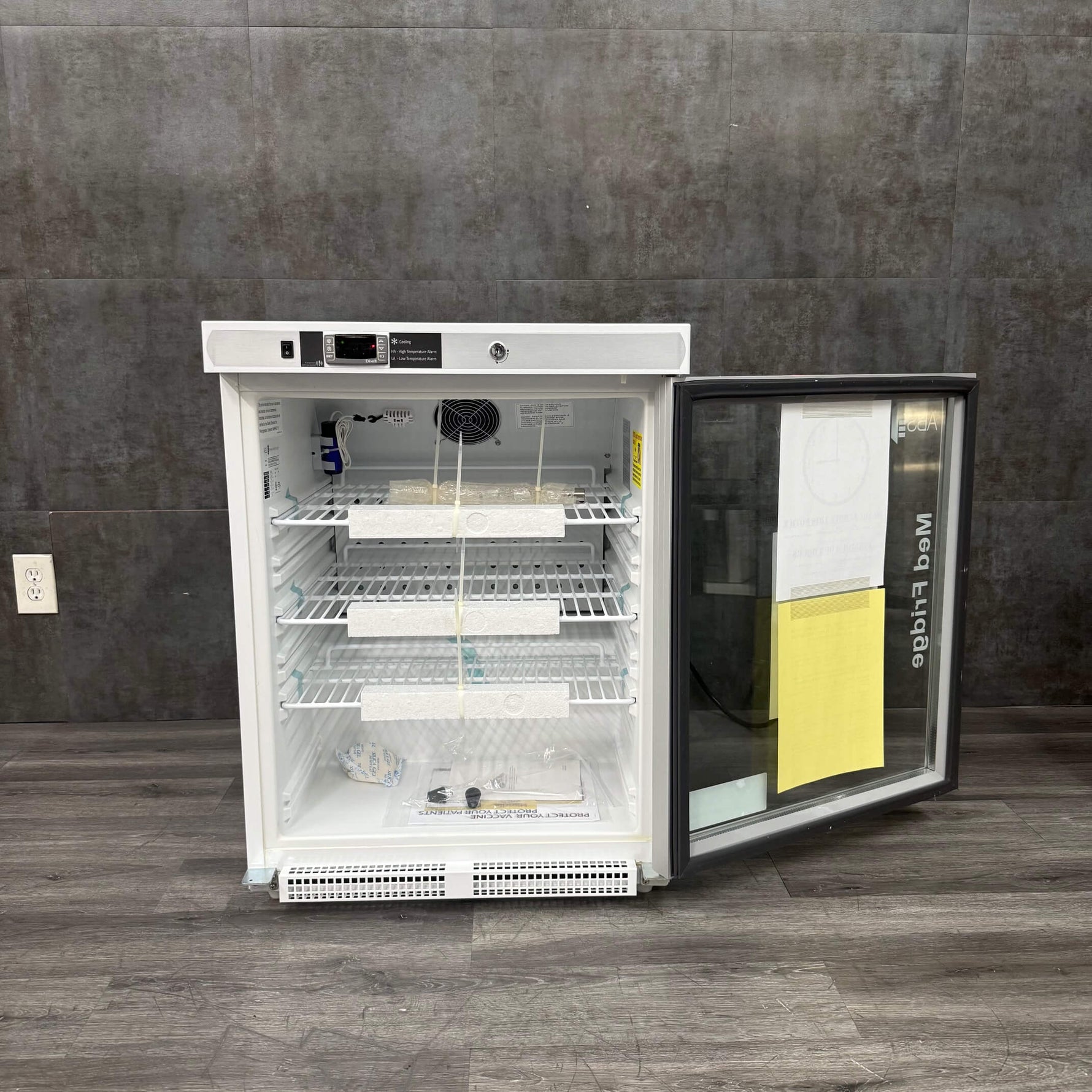 ABS Undercounter  Refrigerator with 4 shelves and key  - New Open Box at Angelus Medical