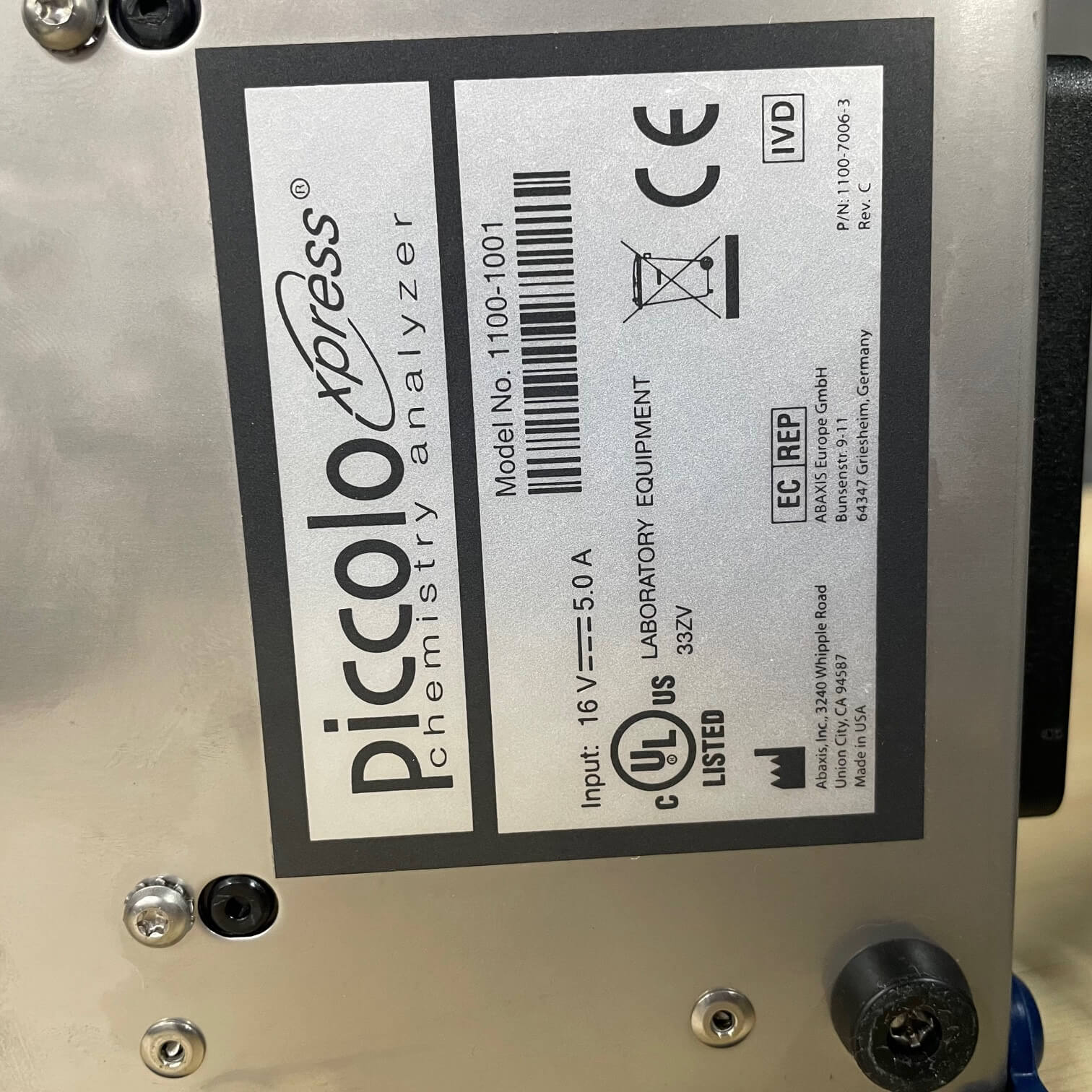 Piccolo Xpress Chemistry Analyzer