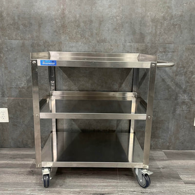 AmGood 3 tier Stainless Steel Utility Cart Stainless Steel Utility Cart with shelf