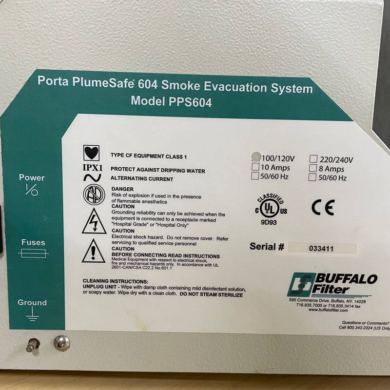Buffalo Filter Porta Plumesafe 604 Smoke Evacuator