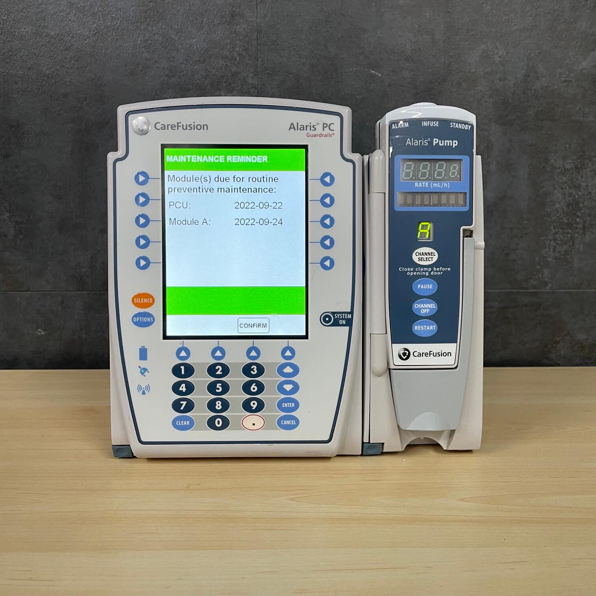 Certified CareFusion Alaris PC Model 8100 infusion pump front view for sale near me