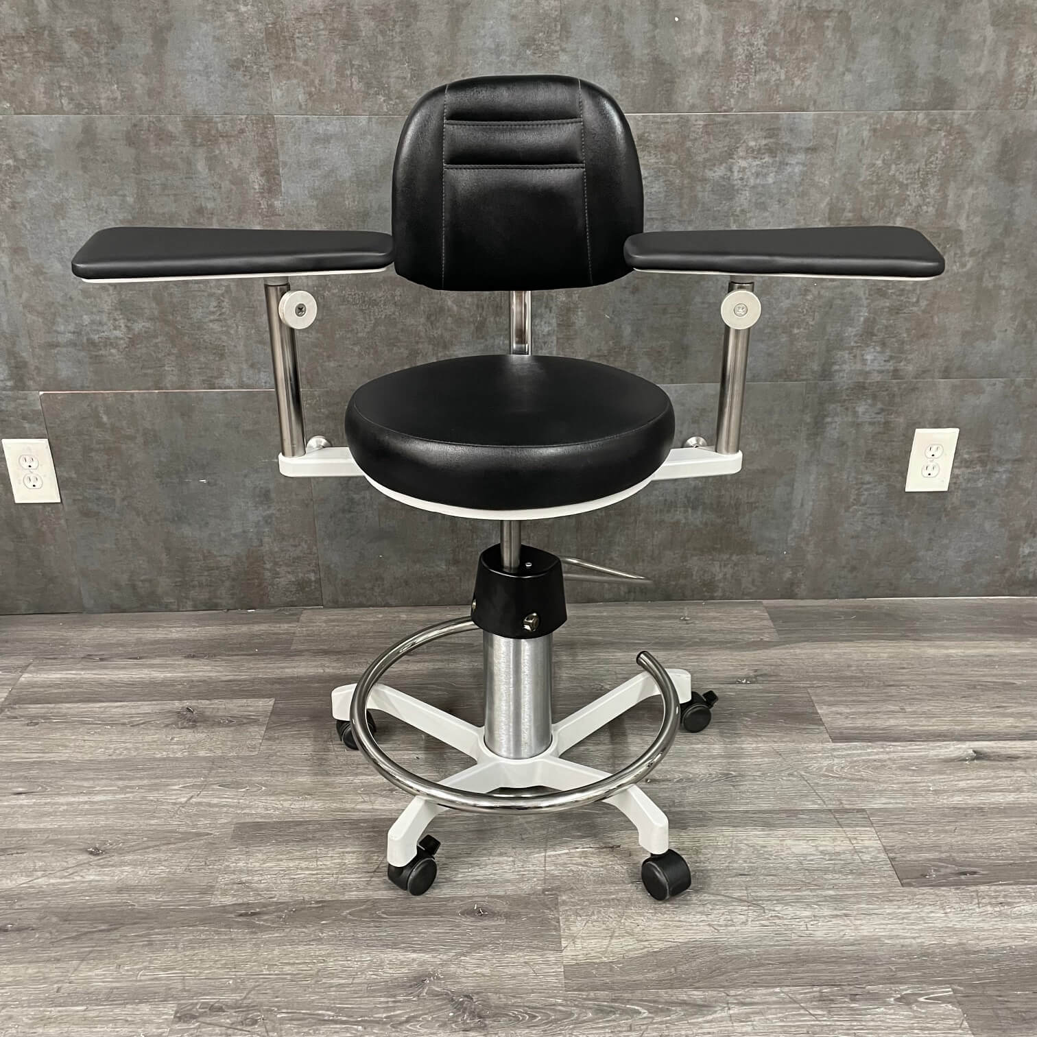 Buy medical stool with spider base foot ring and locking casters
