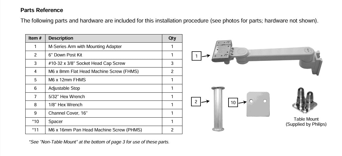GCX Wall Mount Arm for Patient Monitor