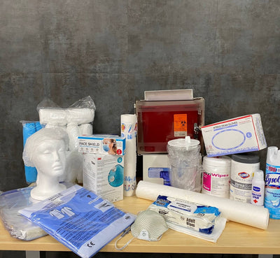 Medical Supplies: Exam Table Paper, Gloves, Bulbs, Dispensers, Charts 