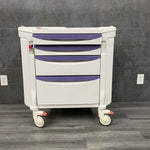Metro Flexline Crash Cart front view with break away lock and lockable wheels - Microban and  Polymer