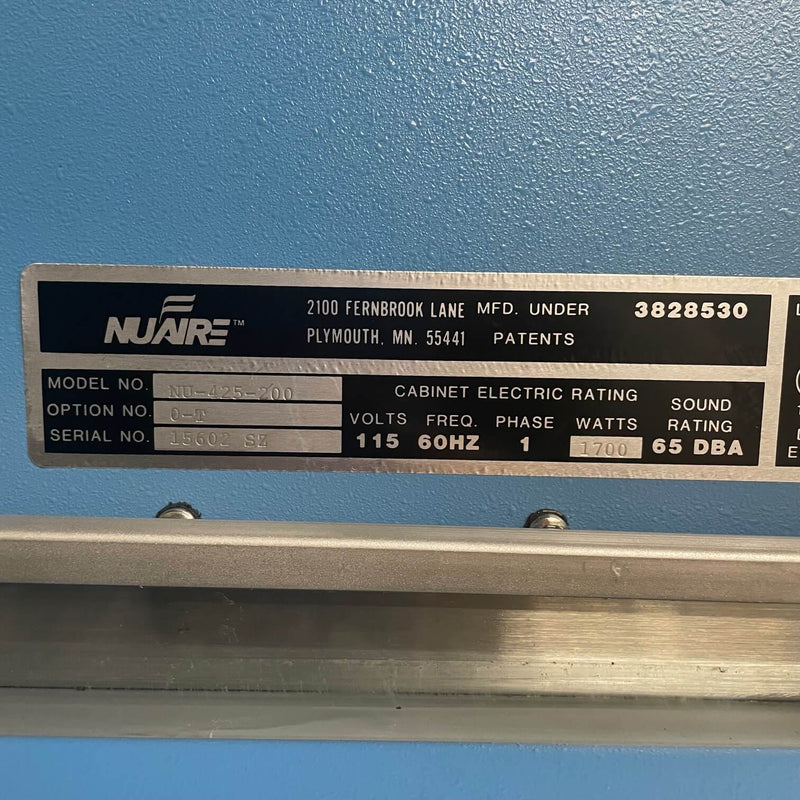 Nuaire NU-425-200 Biosafety Cabinet Serial Number - Available in Los Angeles