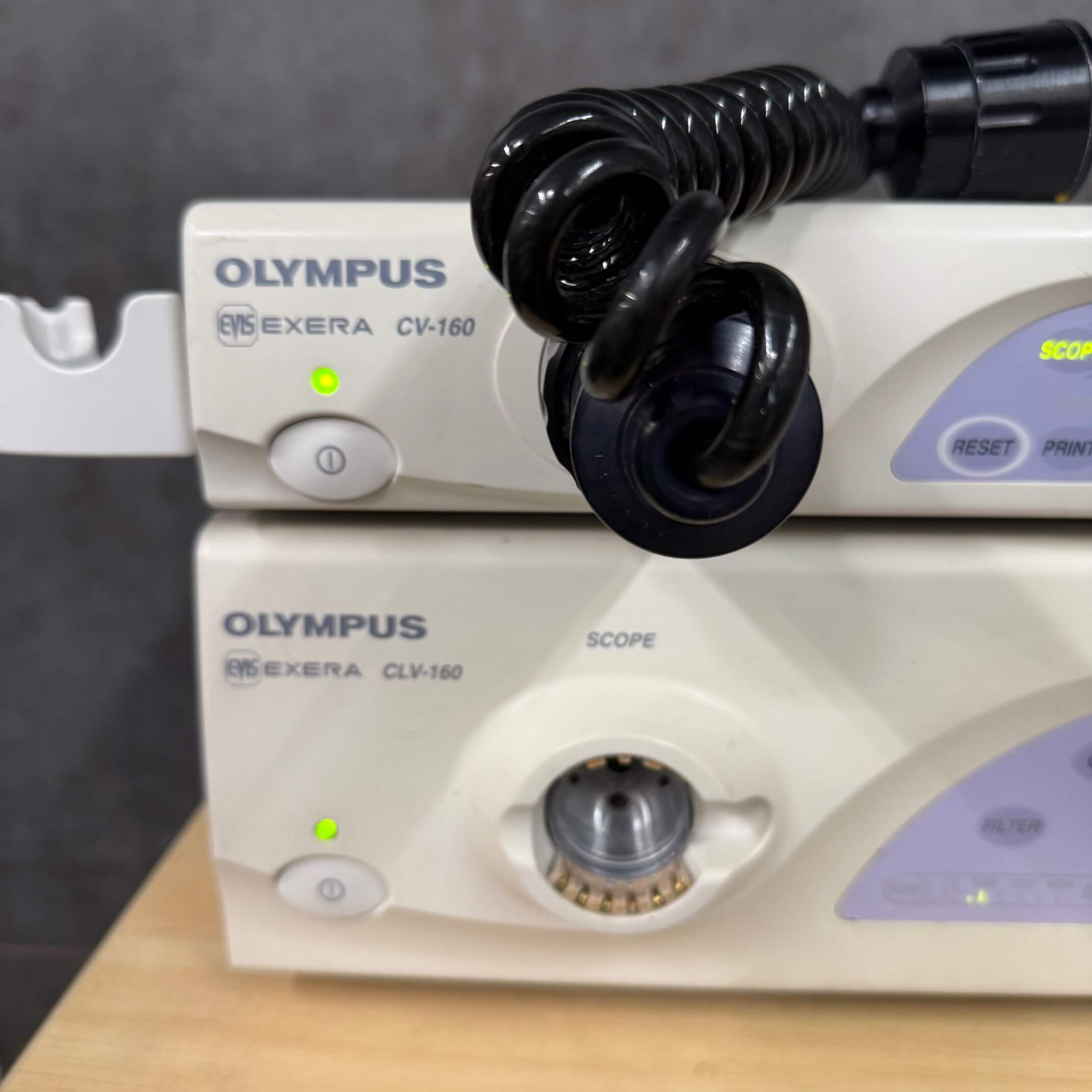 Olympus CLV 160 and CV-160 Endoscopy System with pigtail