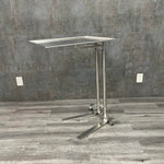 Used foot operated mayo stand view of the side - Large tray 20 x 25