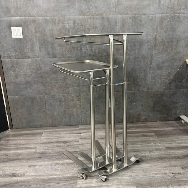 Pedigo Mayo stand with foot pedal height adjustment