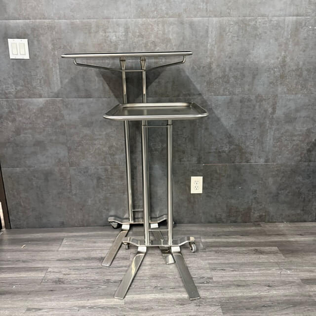 Refurbished Pedigo surgical instrument stand with stainless tray