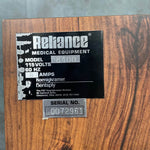 Reliance 8400 ENT Cabinet - View of the brand and model label