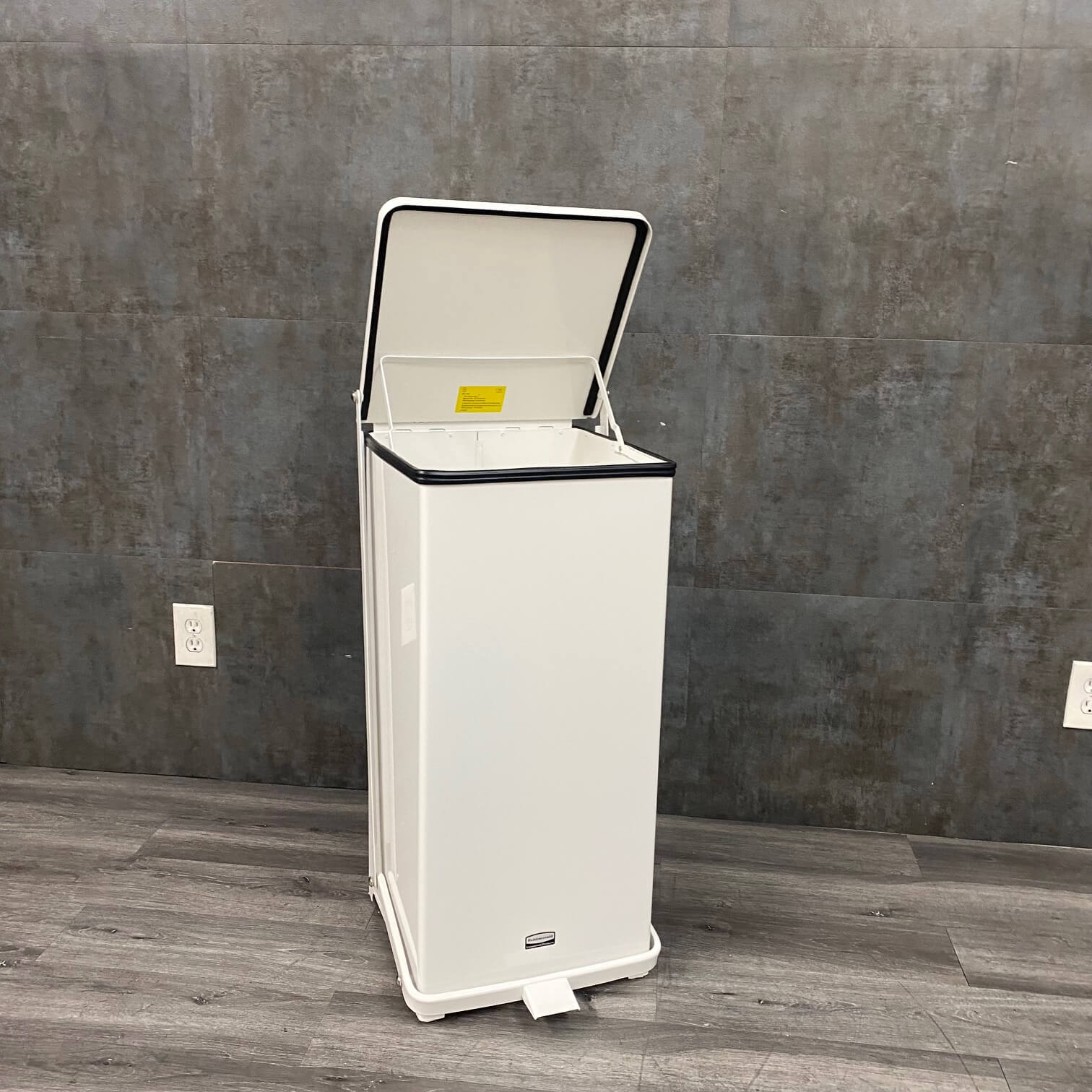 Rubbermaid Defender Biohazard Trash Can