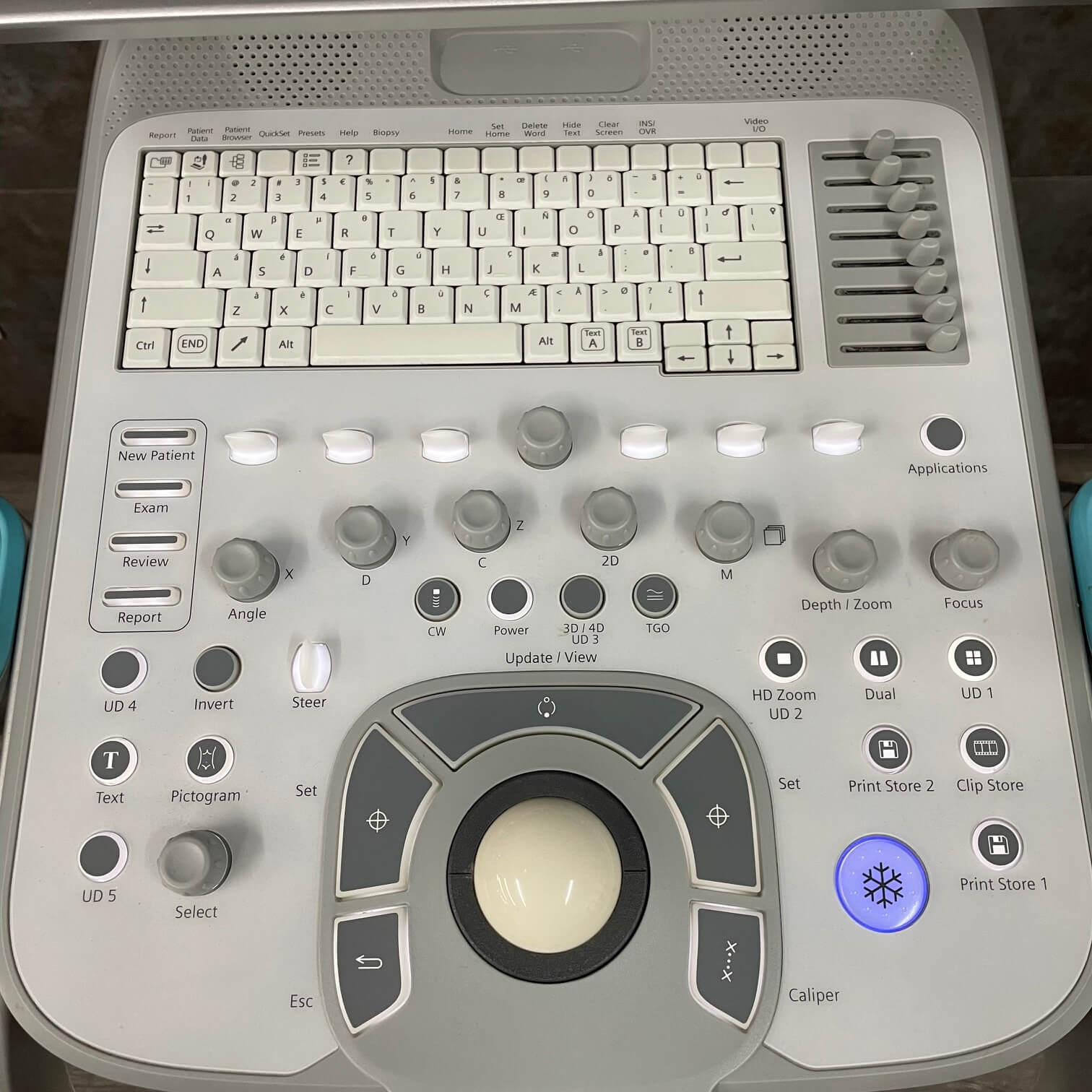 Siemens Acuson NX2 ultrasound workflow control panel interface