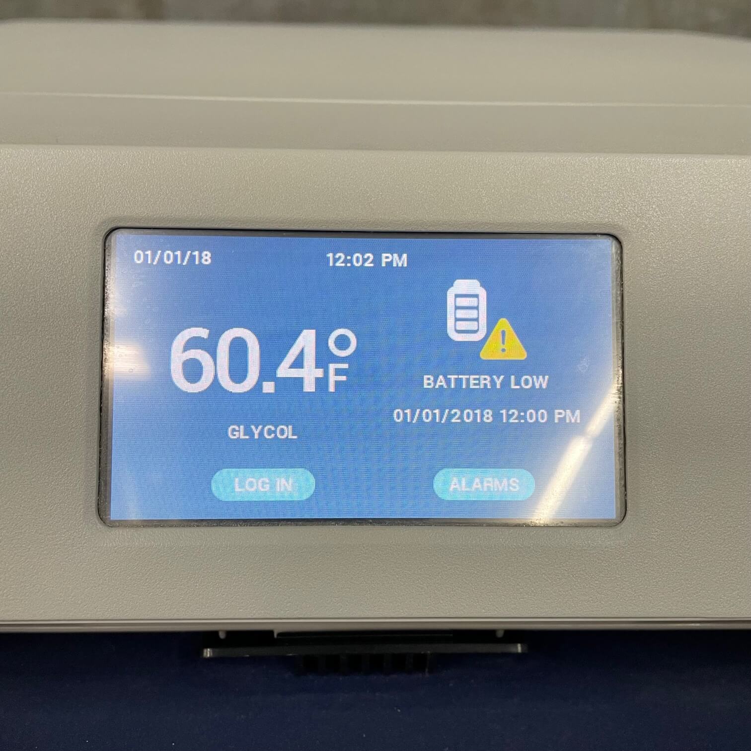 Thermoscientific TSX5 Series refrigerator display shows when you need to replace the battery