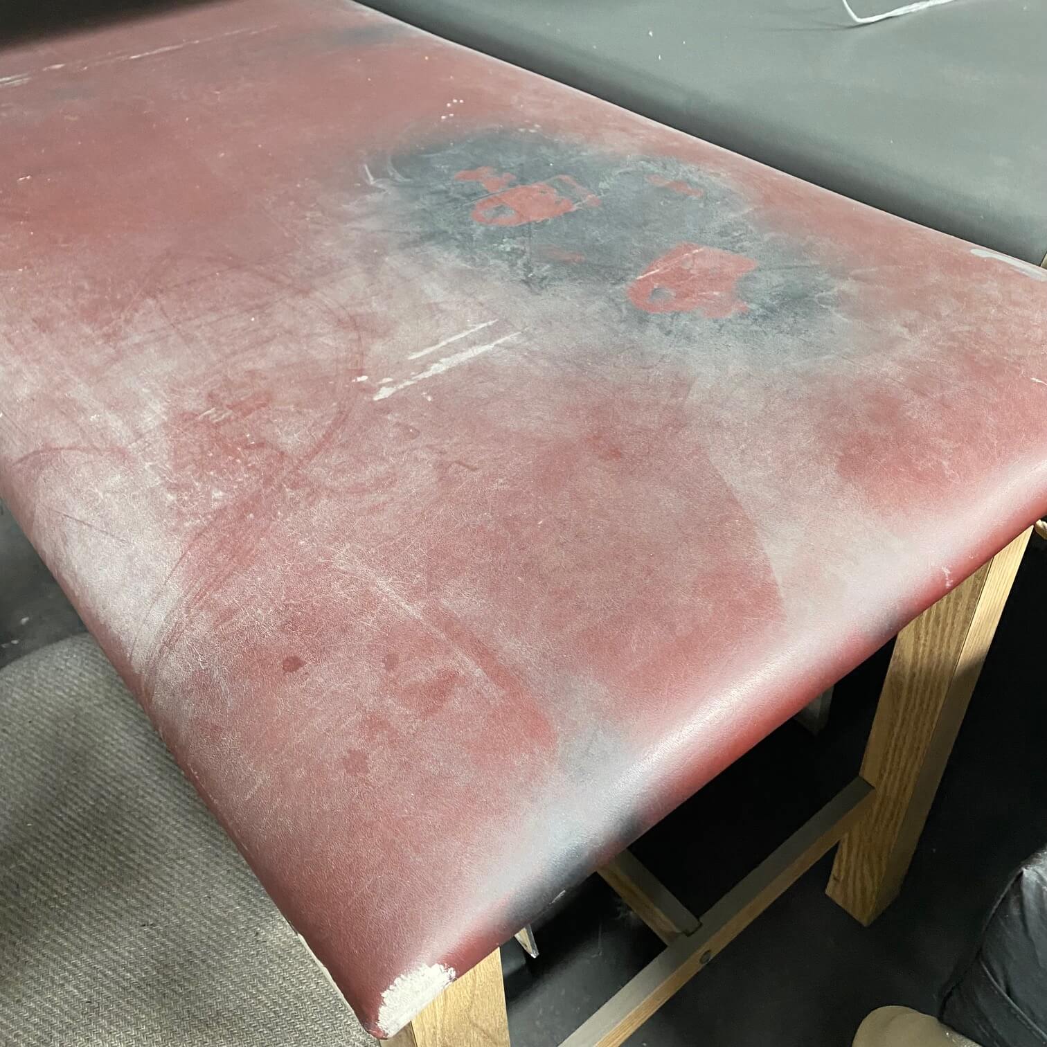 Treatment table upholstery before