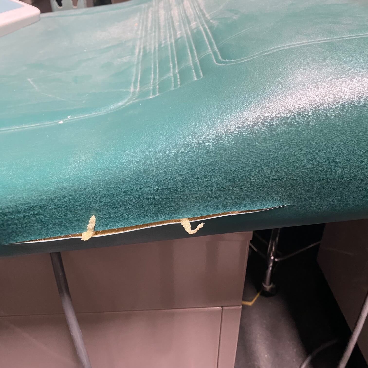 Ritter 104 exam table torn upholstery