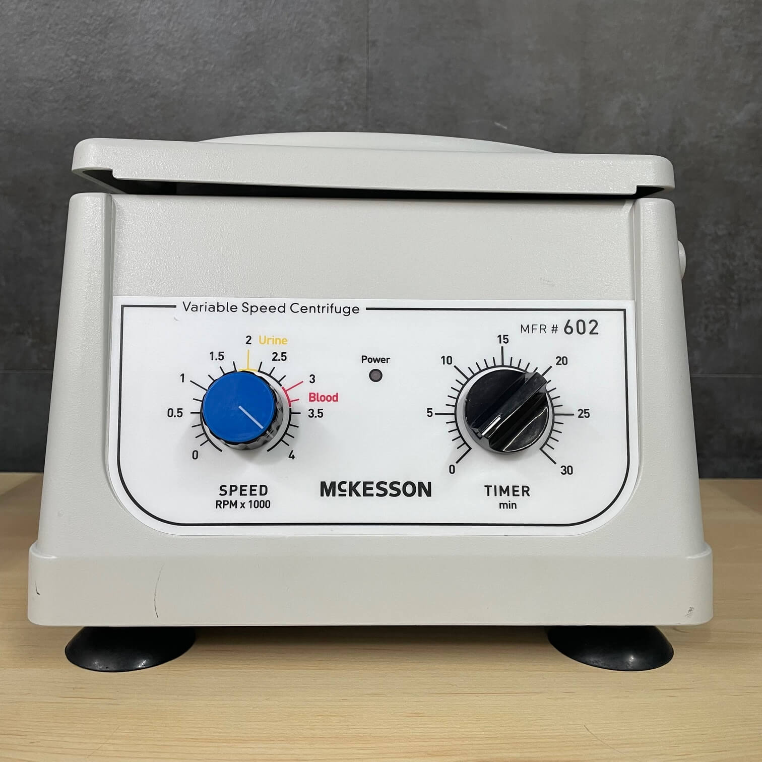 Unico C856 Centrifuge showing the available settings - Angelus Medical