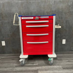 Refurbished Waterloo Healthcare Medline Crash Cart with multiple storage drawers for hospital emergency response for sale near me 