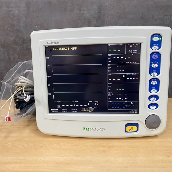 Criticare CSI nCompass Patient Monitor - ECG, NIBP, SpO2, Temp,  Resp, 12.1" Touchscreen, ST Analysis, EMR, Portable, Optional IBP & CO2