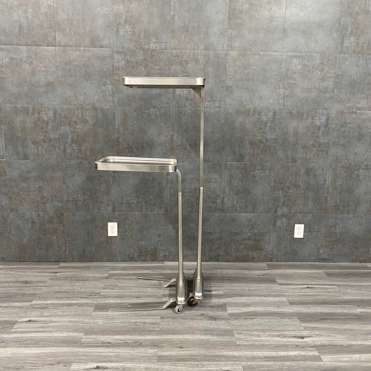 Blickman Foot Operated SS Mayo Stand w Large Tray - Blickman -Angelus Medical
