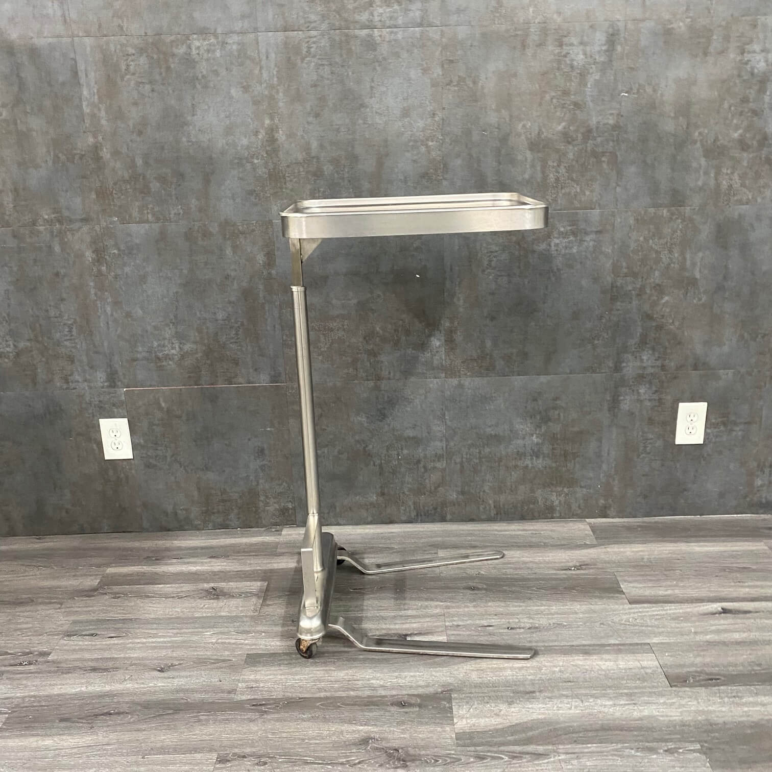 Blickman Foot Operated SS Mayo Stand w Large Tray - Blickman -Angelus Medical