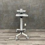 ERGOTRON Neo-Flex Laptop Cart showing ergonomic sit-stand height adjustment