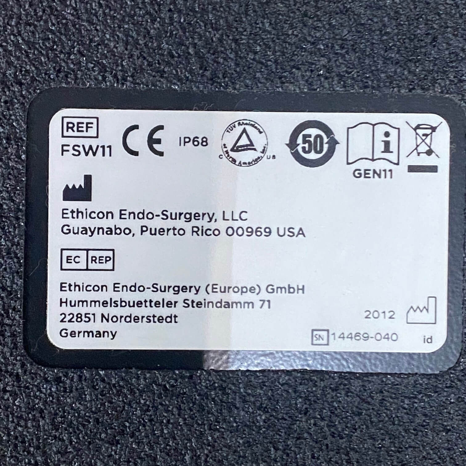 Ethicon FSW11 foot Switch - Ethicon -Angelus Medical