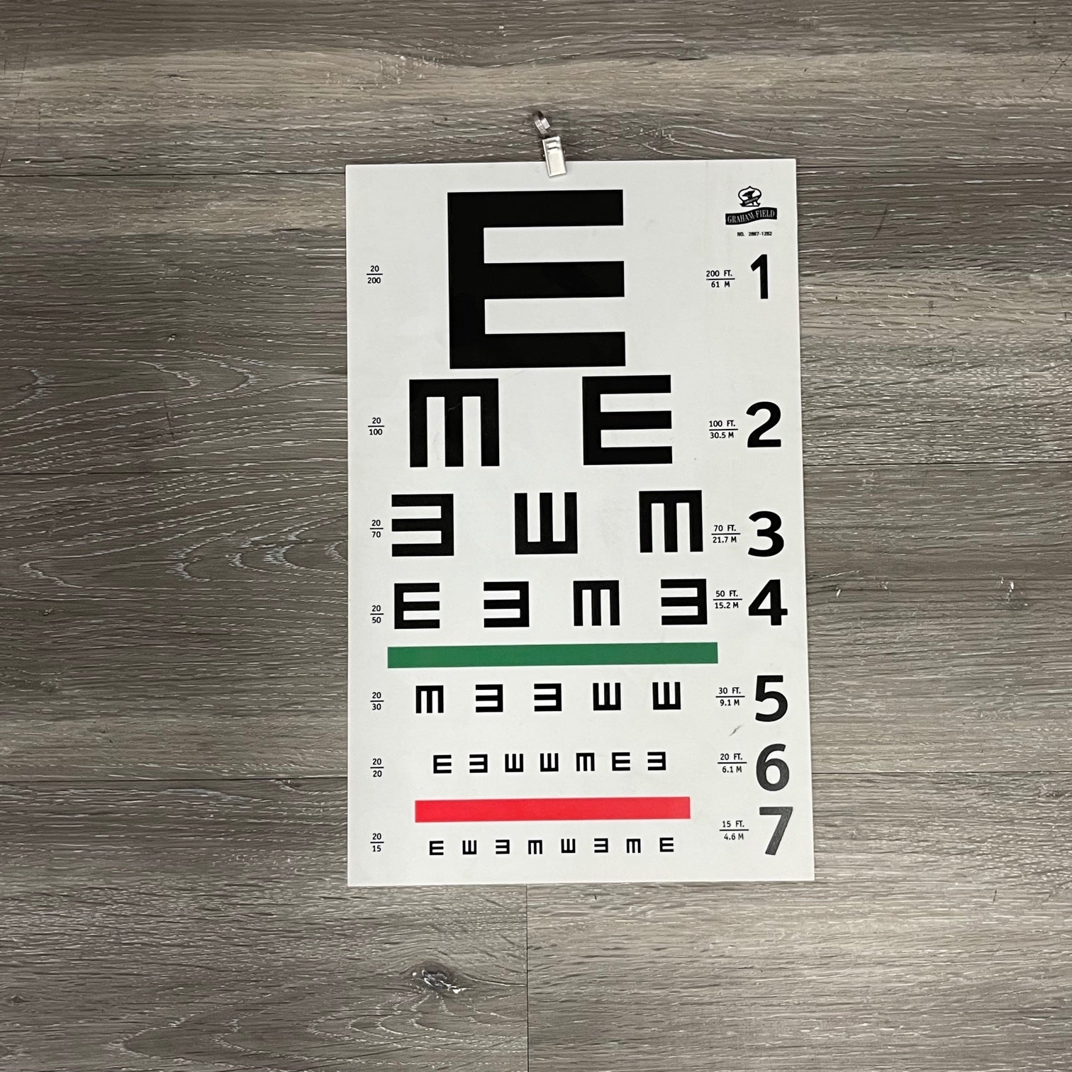 Illiterate E Plastic Eye Chart Angelus Medical and Optical Eye Chart Illiterate
