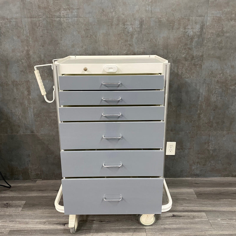 Medical Cart with 6 Drawers and Lock and Key (Refurbished) - Armstrong Medical -Angelus Medical