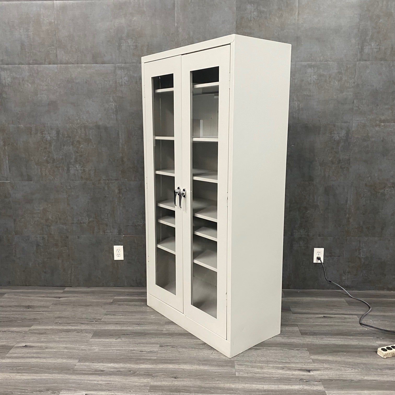 Medical Supply Cabinet with Glass Doors and lock - Continental Metal Products -Angelus Medical