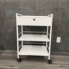 Mobile Medical Supply Cart with a Drawer and Lock (New) - Silver Fox -Angelus Medical