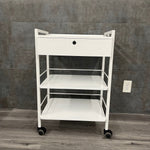 Mobile Medical Supply Cart with a Drawer and Lock (New) - Silver Fox -Angelus Medical