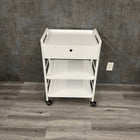 Mobile Medical Supply Cart with a Drawer and Lock (New) - Silver Fox -Angelus Medical