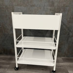 Mobile Medical Supply Cart with a Drawer and Lock (New) - Silver Fox -Angelus Medical