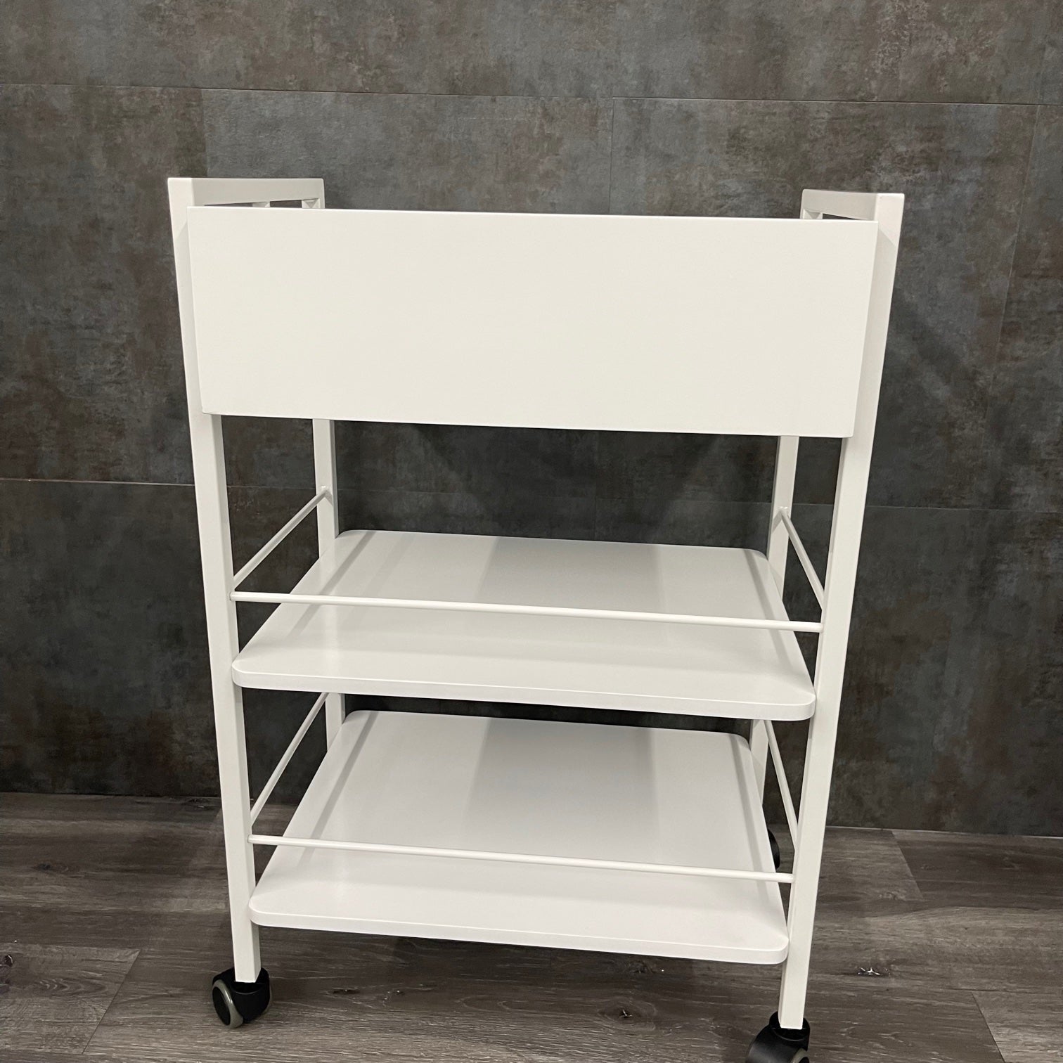Mobile Medical Supply Cart with a Drawer and Lock (New) - Silver Fox -Angelus Medical