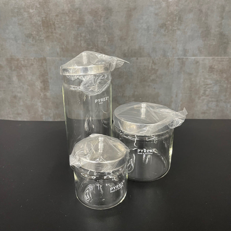 Pyrex low weight jar with lid (Set of 3) (New) - NMD -Angelus Medical
