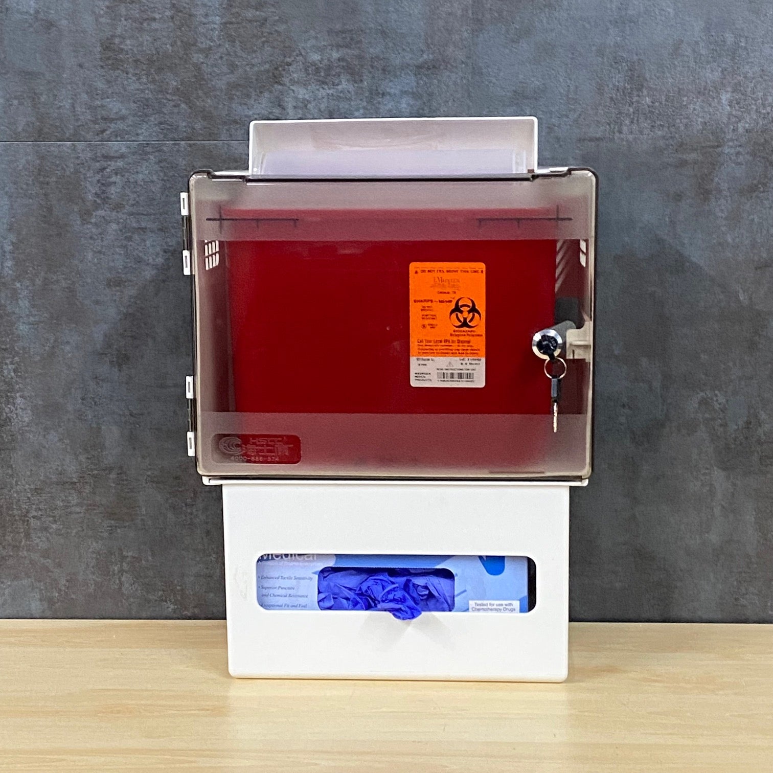 Sharp Container Cabinet and Glove Holder (New) - NMD -Angelus Medical