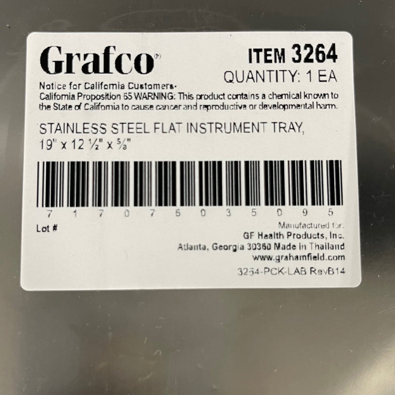 Stainless Steel Flat Tray (New) - Grafco -Angelus Medical