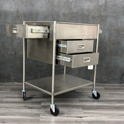 Stainless steel Instrument cart with drawers (Used) - NMD -Angelus Medical
